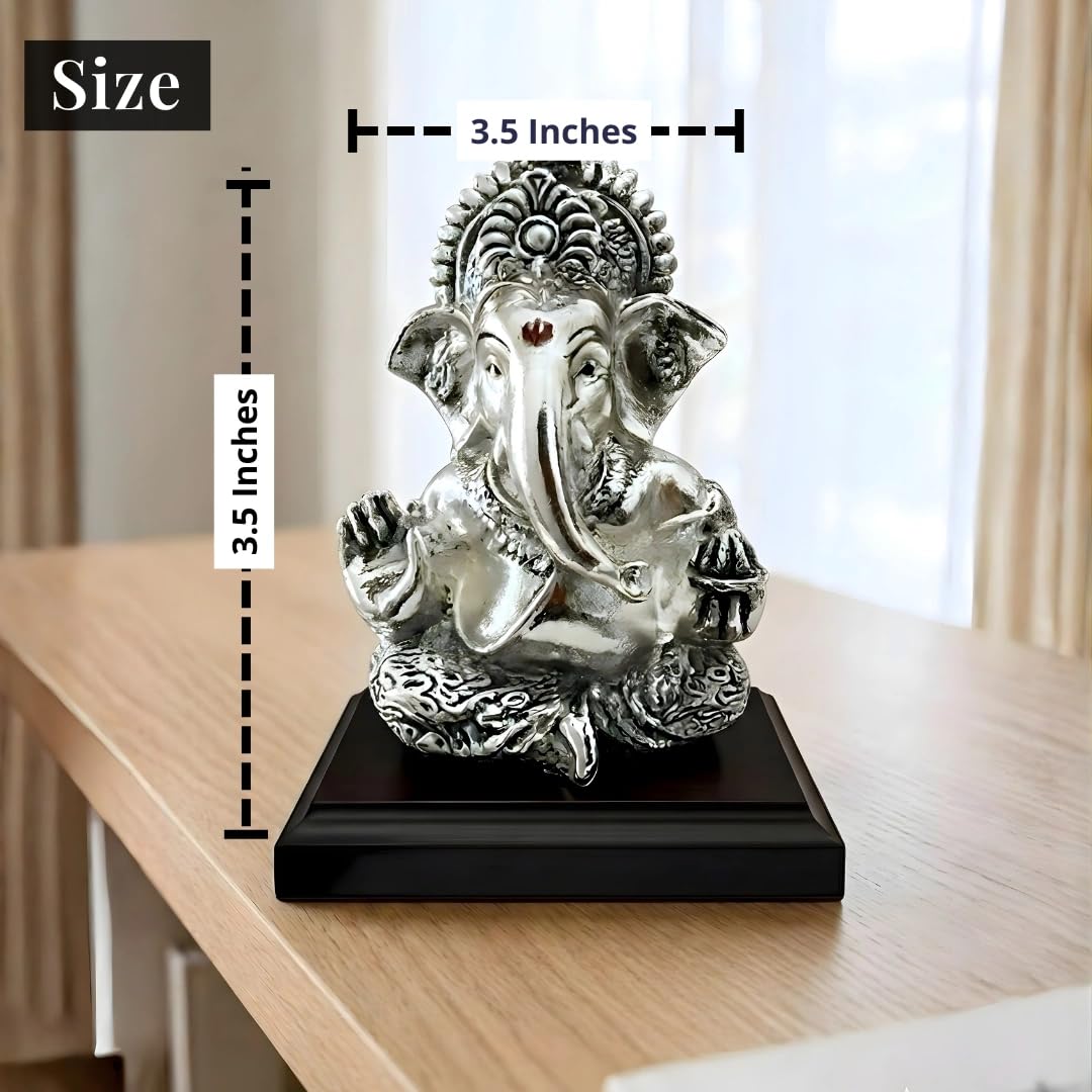 Ganesha Silver-Plated Idol (3.7") Secondary image