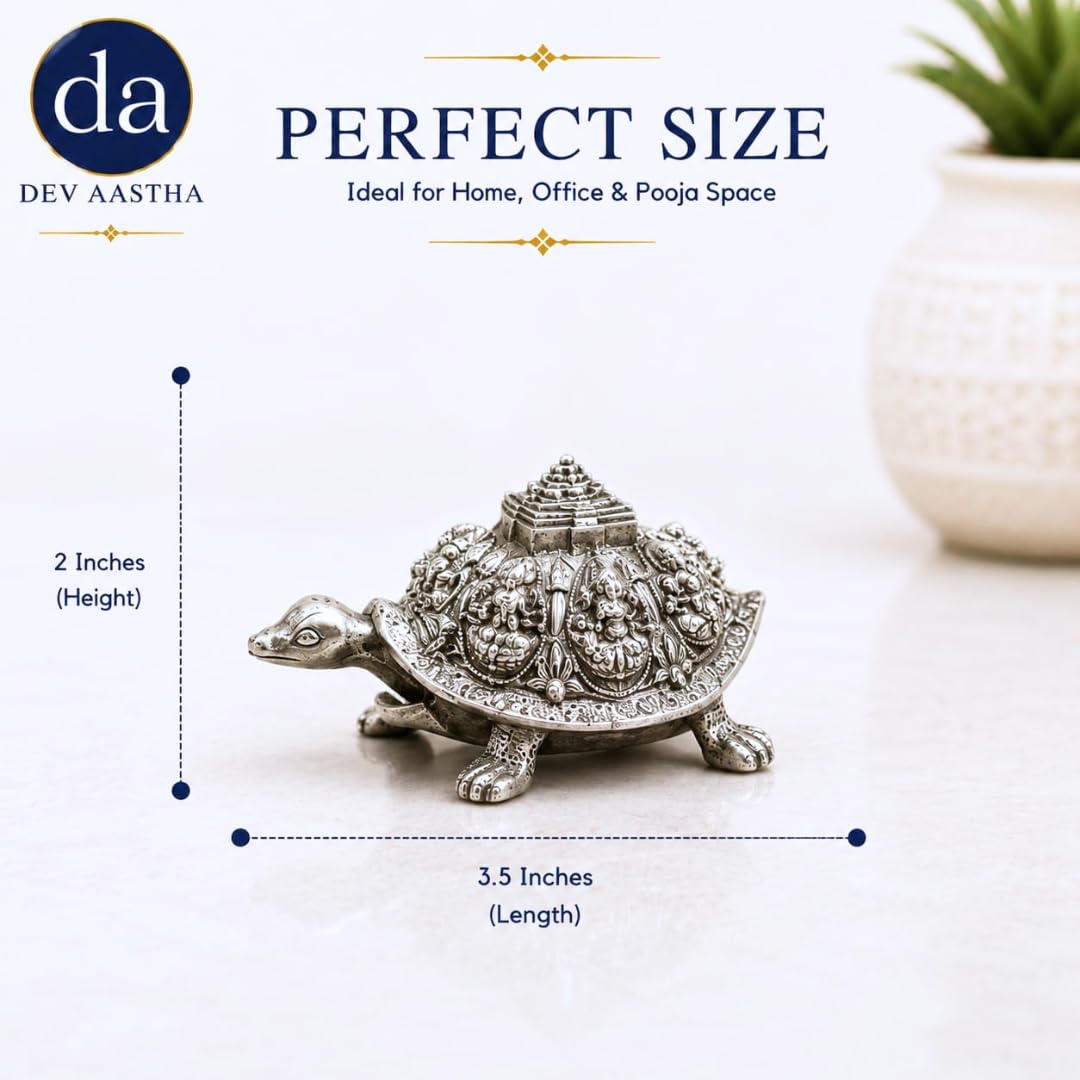 Ashta Lakshmi Tortoise Silver-Plated Idol