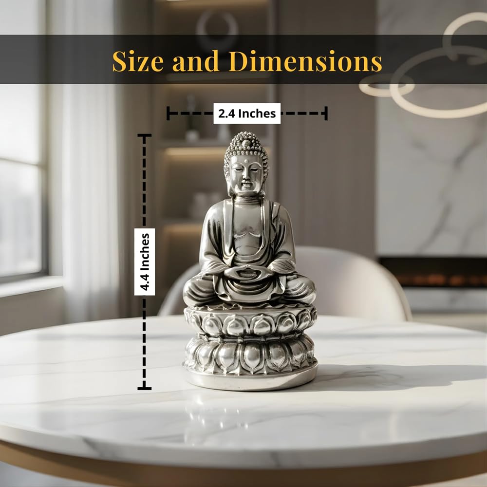 Buddha Silver-Plated Idol (4") Secondary image