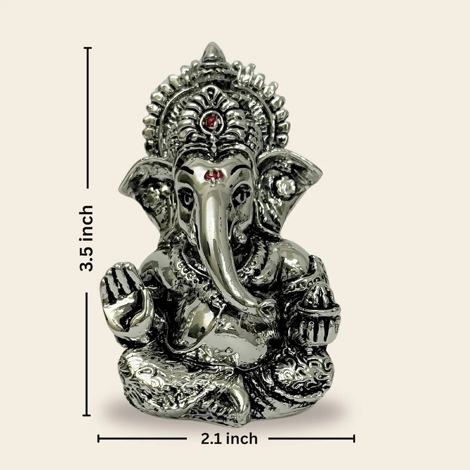 Lord Ganesha Idol – Silver-Plated Secondary image