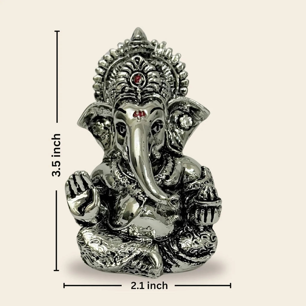 Lord Ganesha Idol – Silver-Plated
