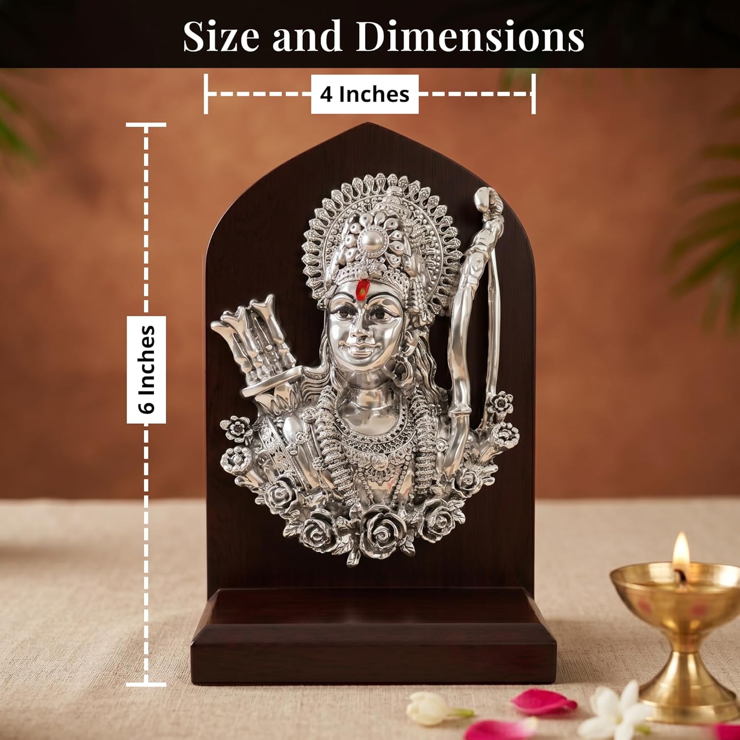 Premium Silver Plated Shri Ram Face Idol – 6 Inch Secondary image
