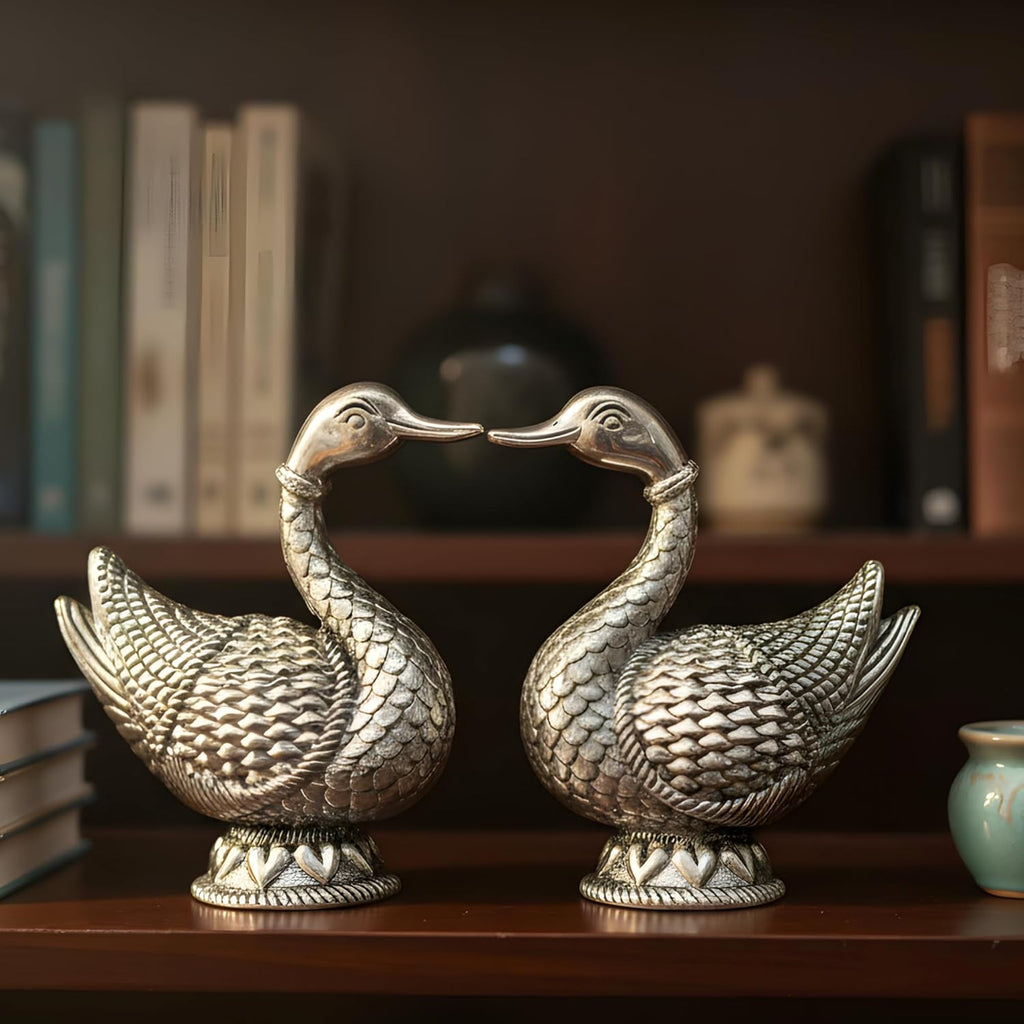 Mandarin Duck Silver-Plated Idol (4")