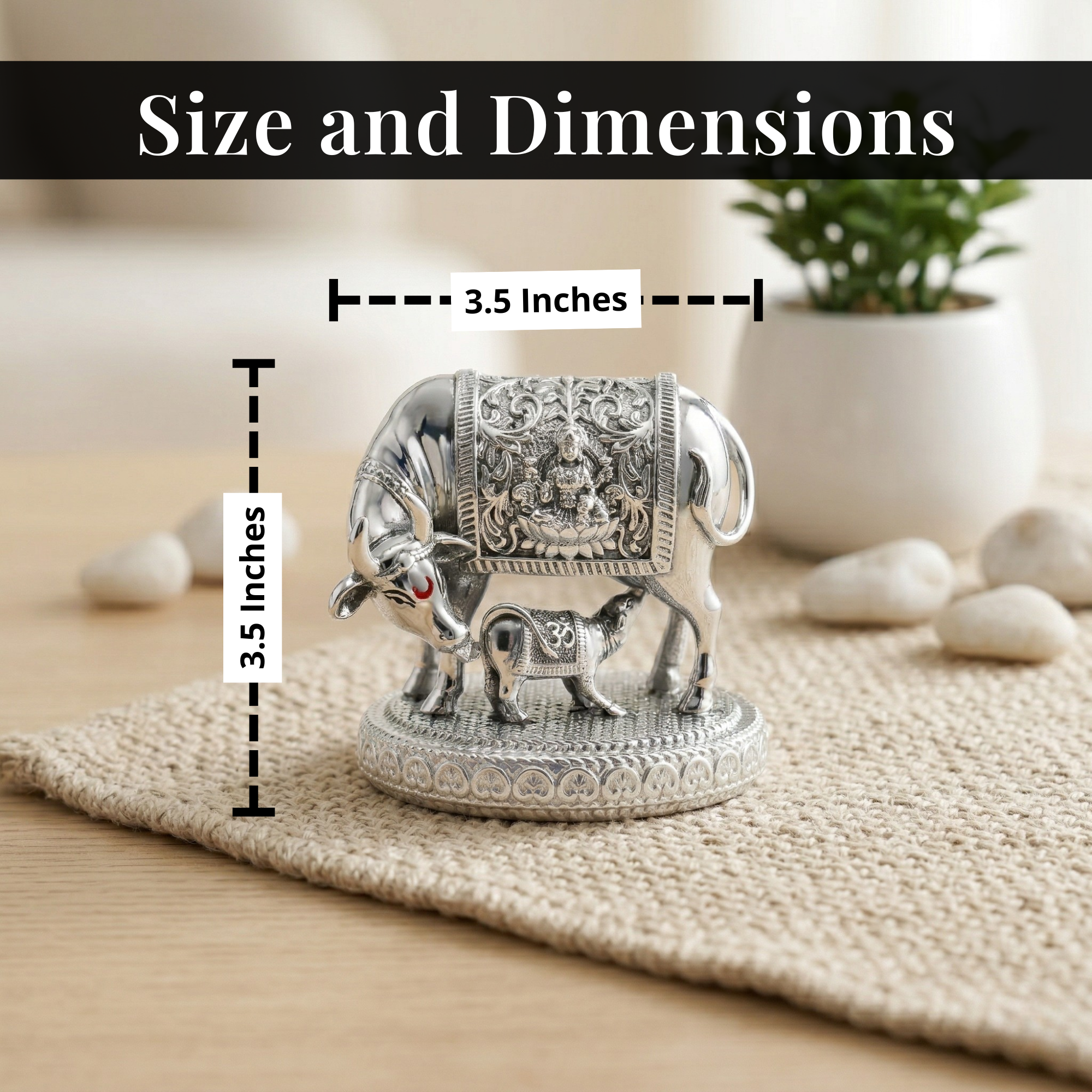 Kamdhenu Cow Silver-Plated Idol