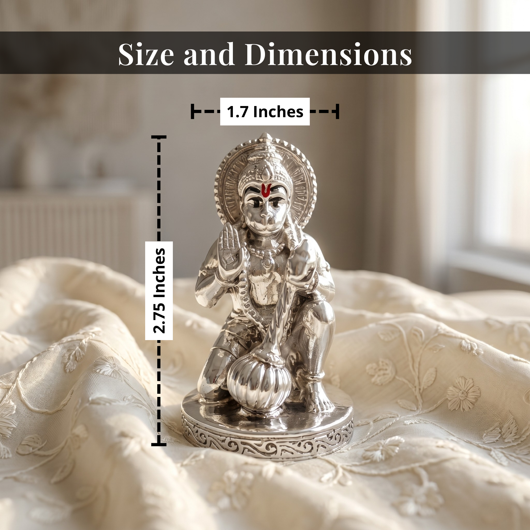 Hanuman Silver-Plated Idol Secondary image