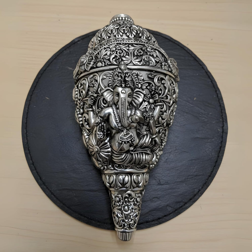 Ganesh Shankh Silver-Plated (5.2")