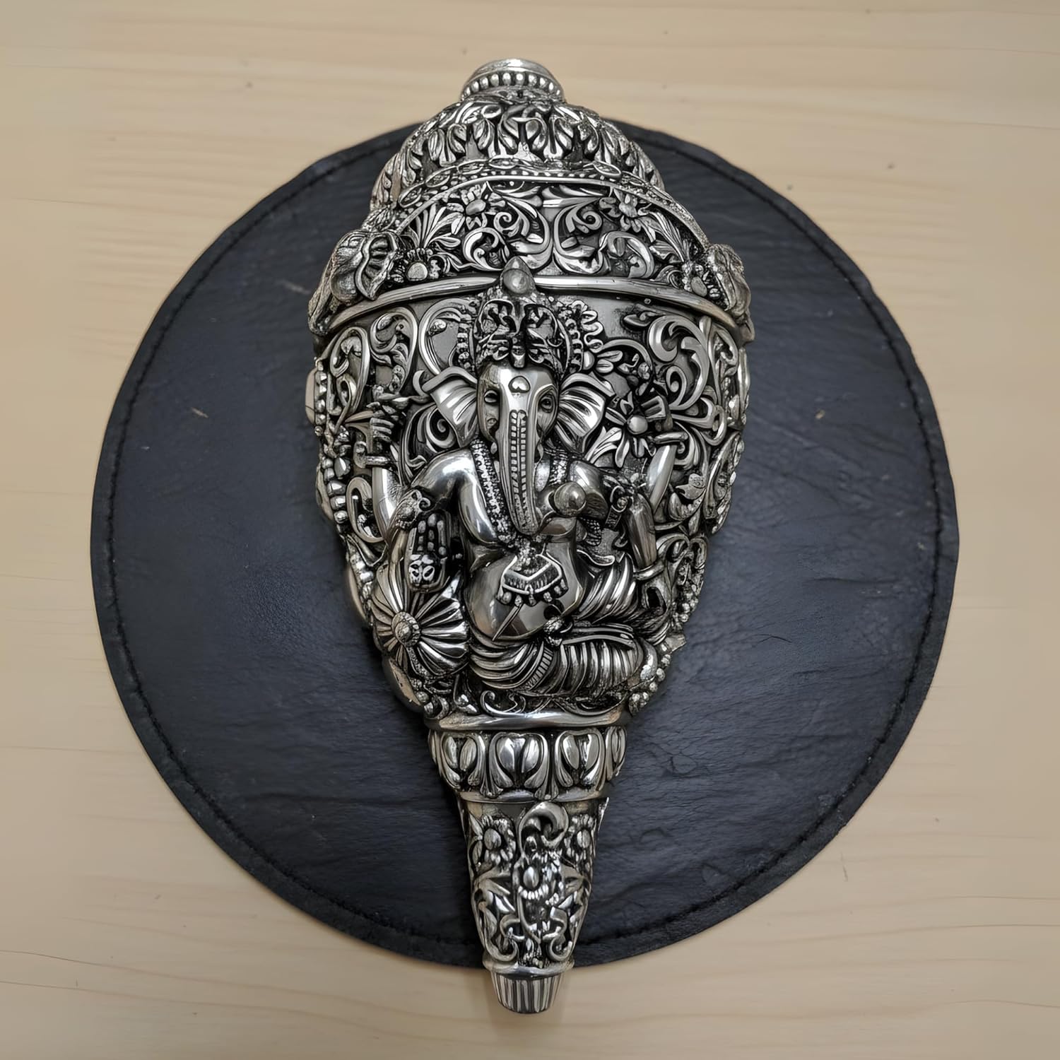 Ganesh Shankh Silver-Plated (5.2")