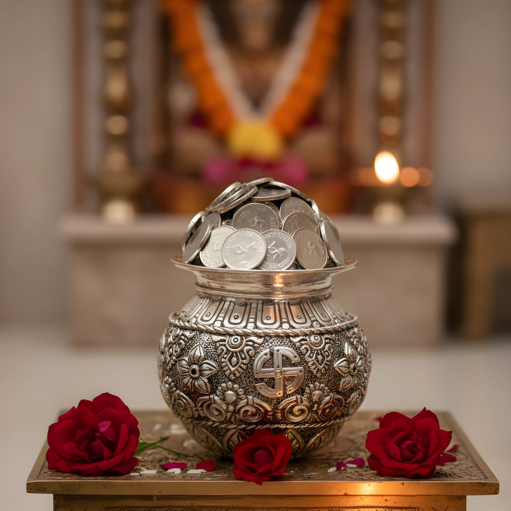 Kalash Khazana Silver-Plated showpiece