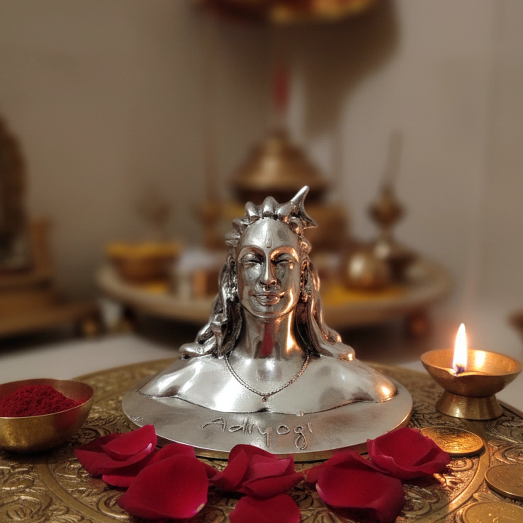 Adiyogi Shiva Silver-Plated Idol Main image