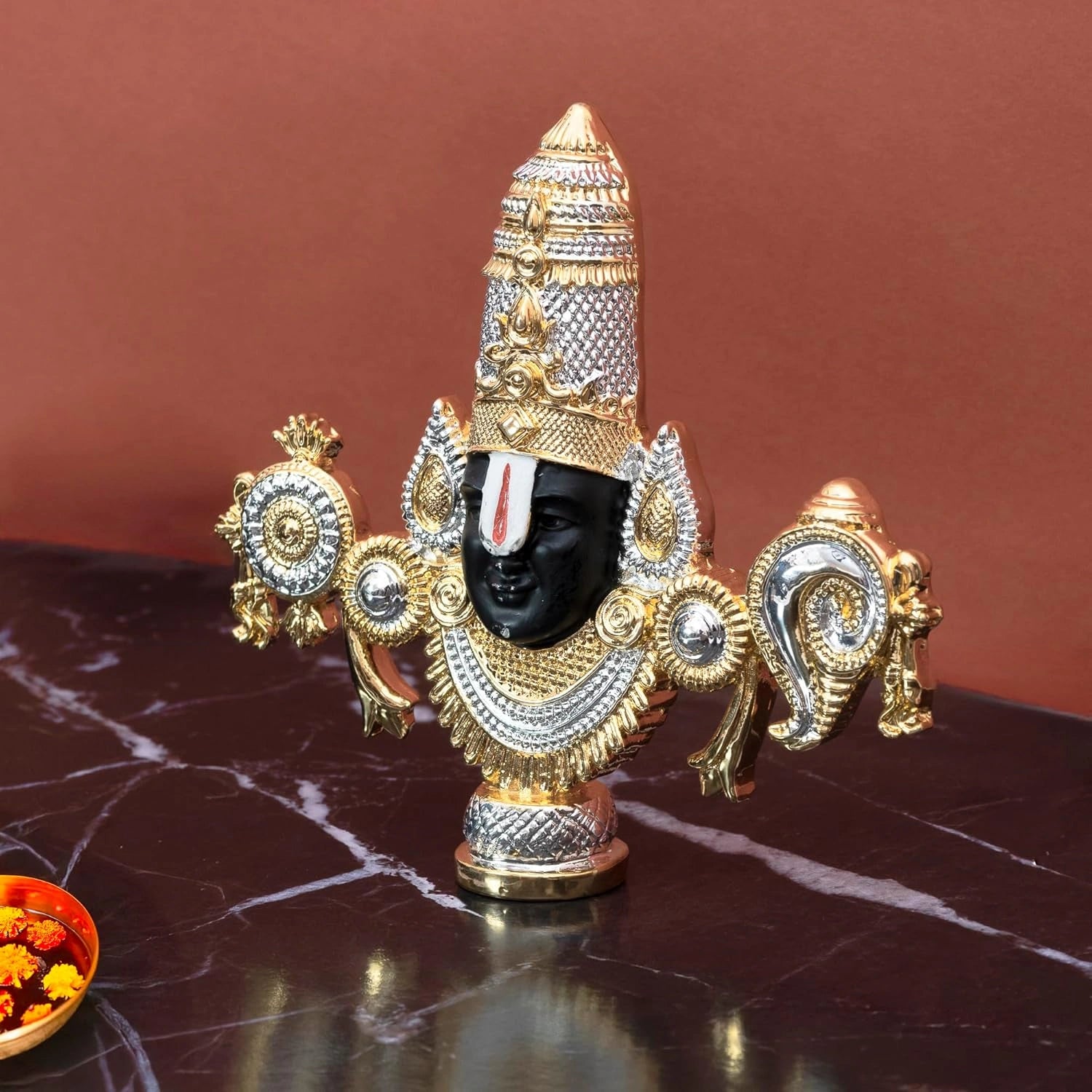 Lord Balaji Idol - Gold & Silver Plated