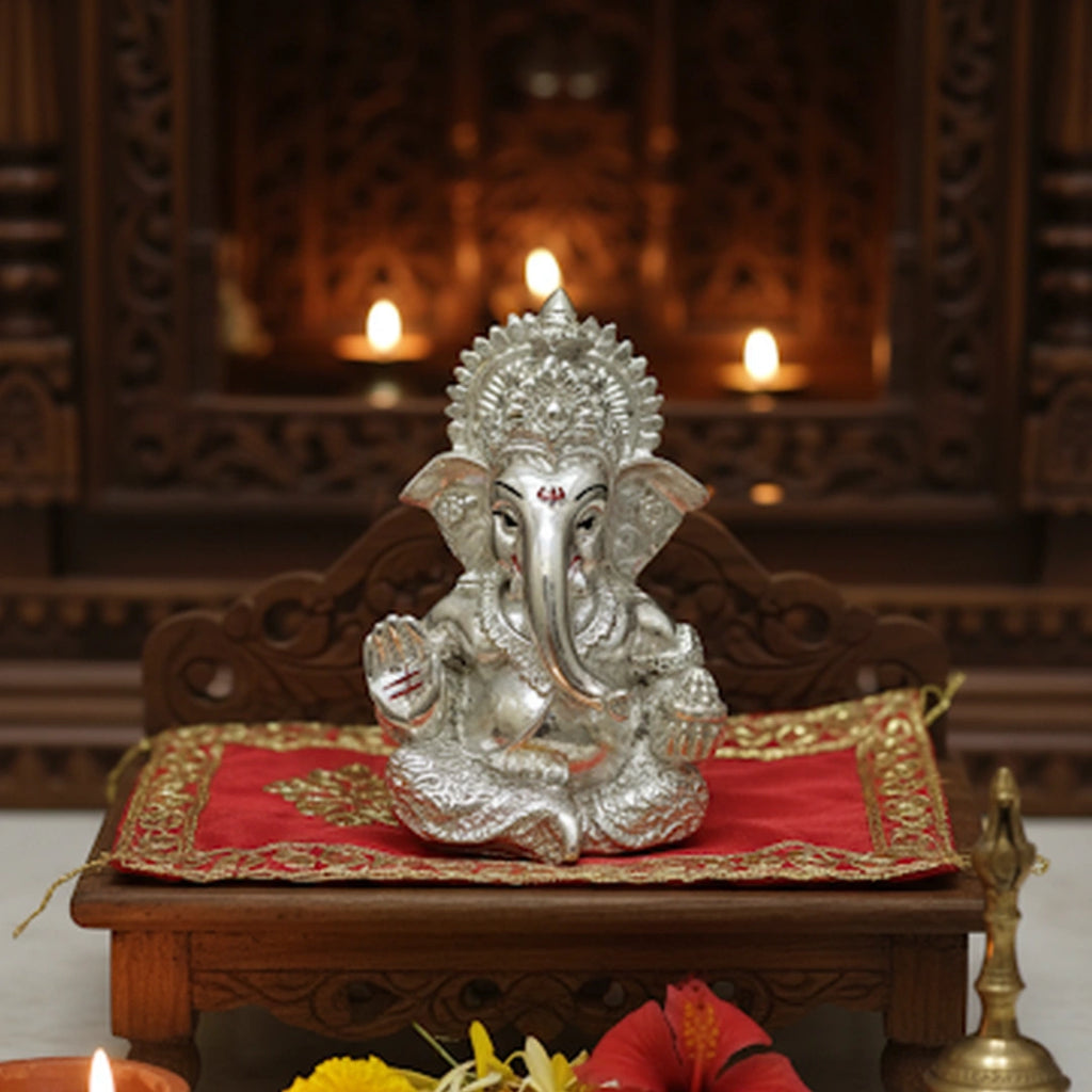 Lord Ganesha Silver-Plated Idol