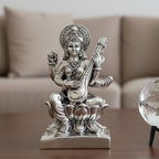 Maa Saraswati Silver-Plated Idol