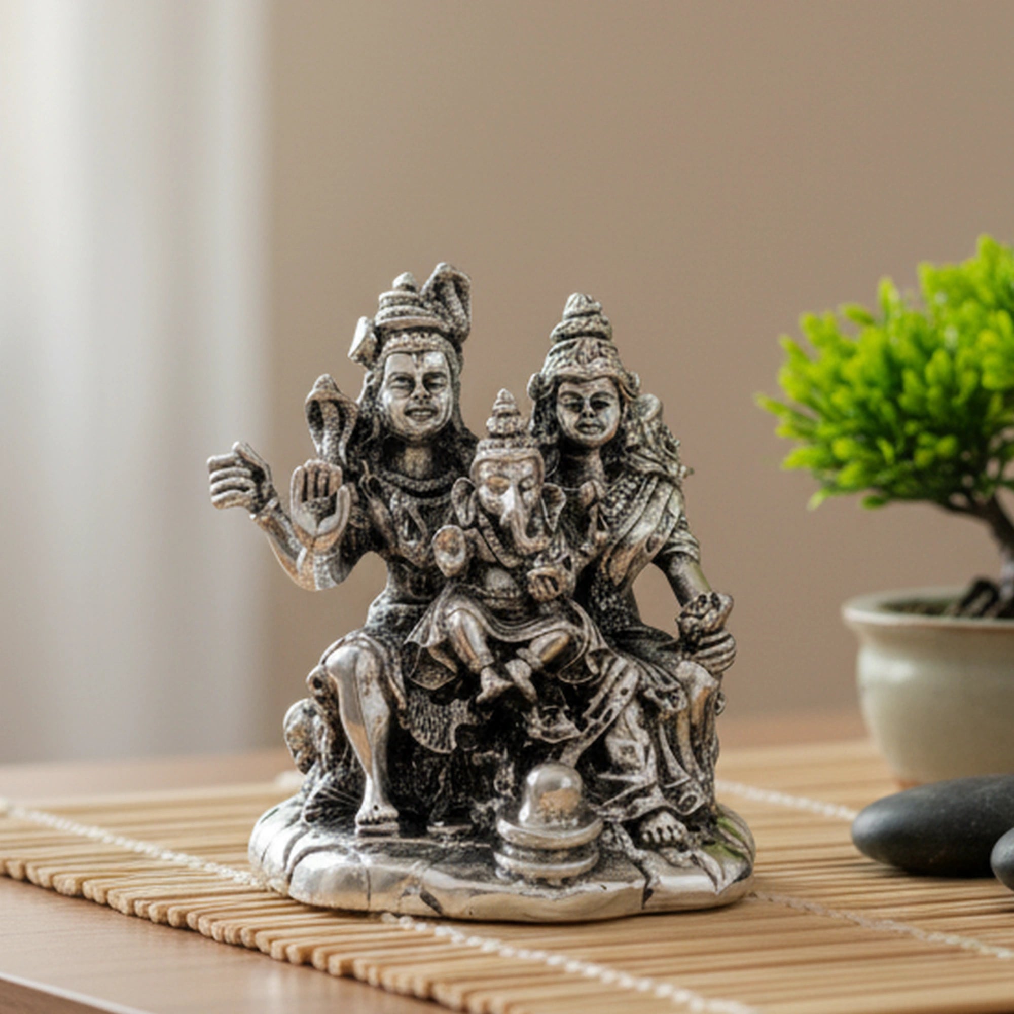 Lord Shiva Family Silver-Plated (Shiv Parivar) Idol Set Secondary image