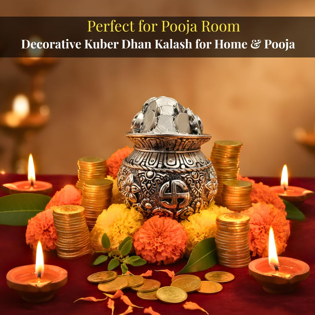Silver Plated Kalash Khazana | 4.5 Inch