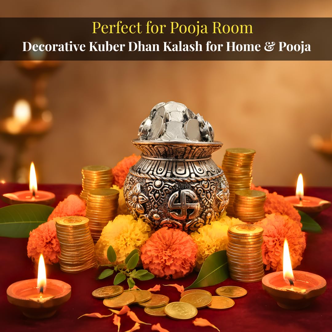 Silver Plated Kalash Khazana | 4.5 Inch