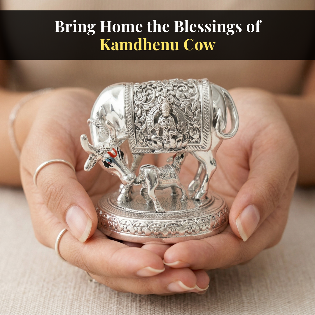 Kamdhenu Cow Silver-Plated Idol Secondary image