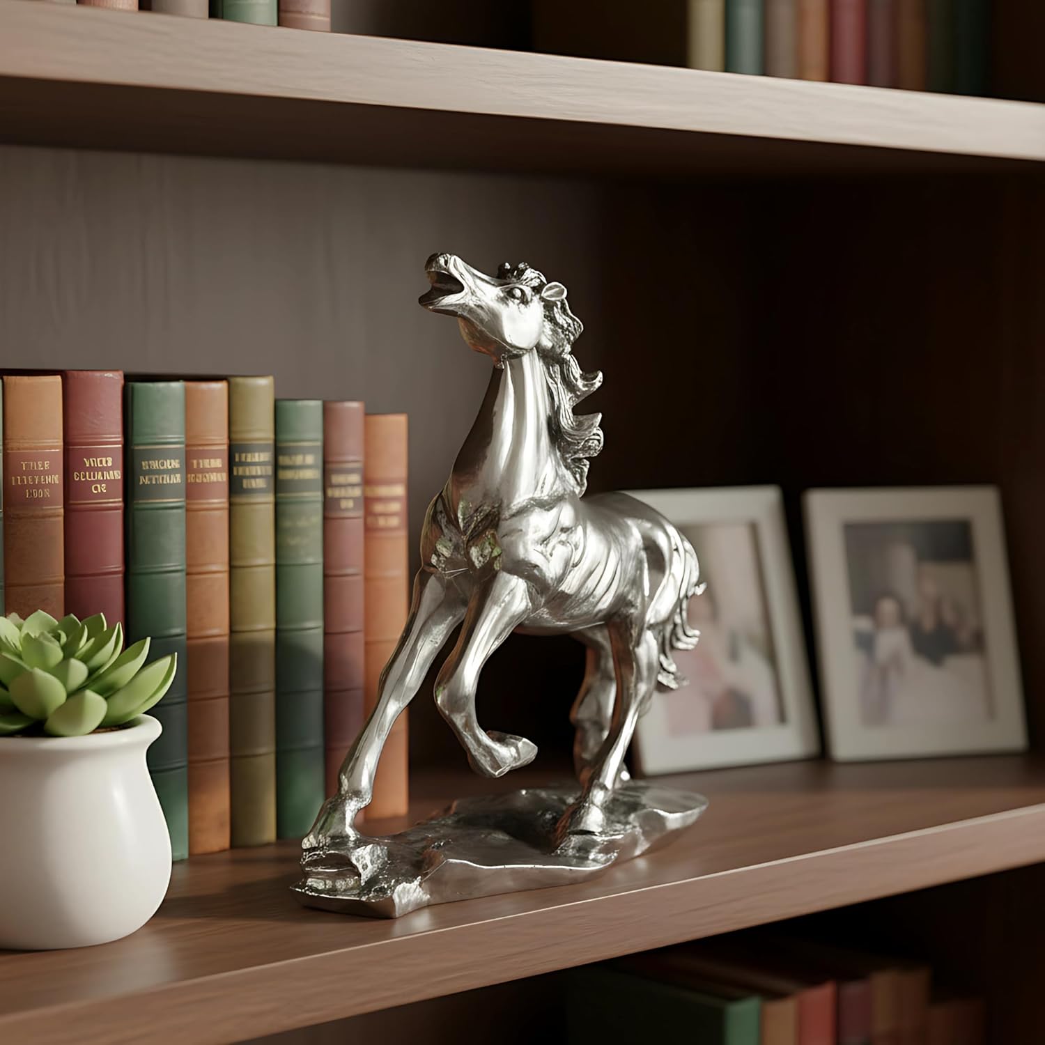 Running Horse Silver-Plated Statue (6")