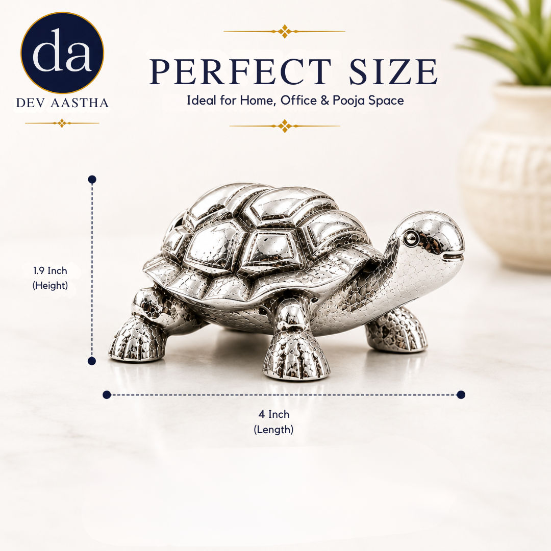 Vastu Tortoise Silver-Plated Idol