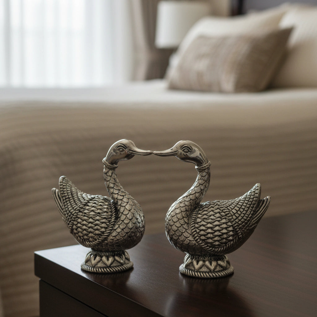 Mandarin Duck Silver-Plated Idol