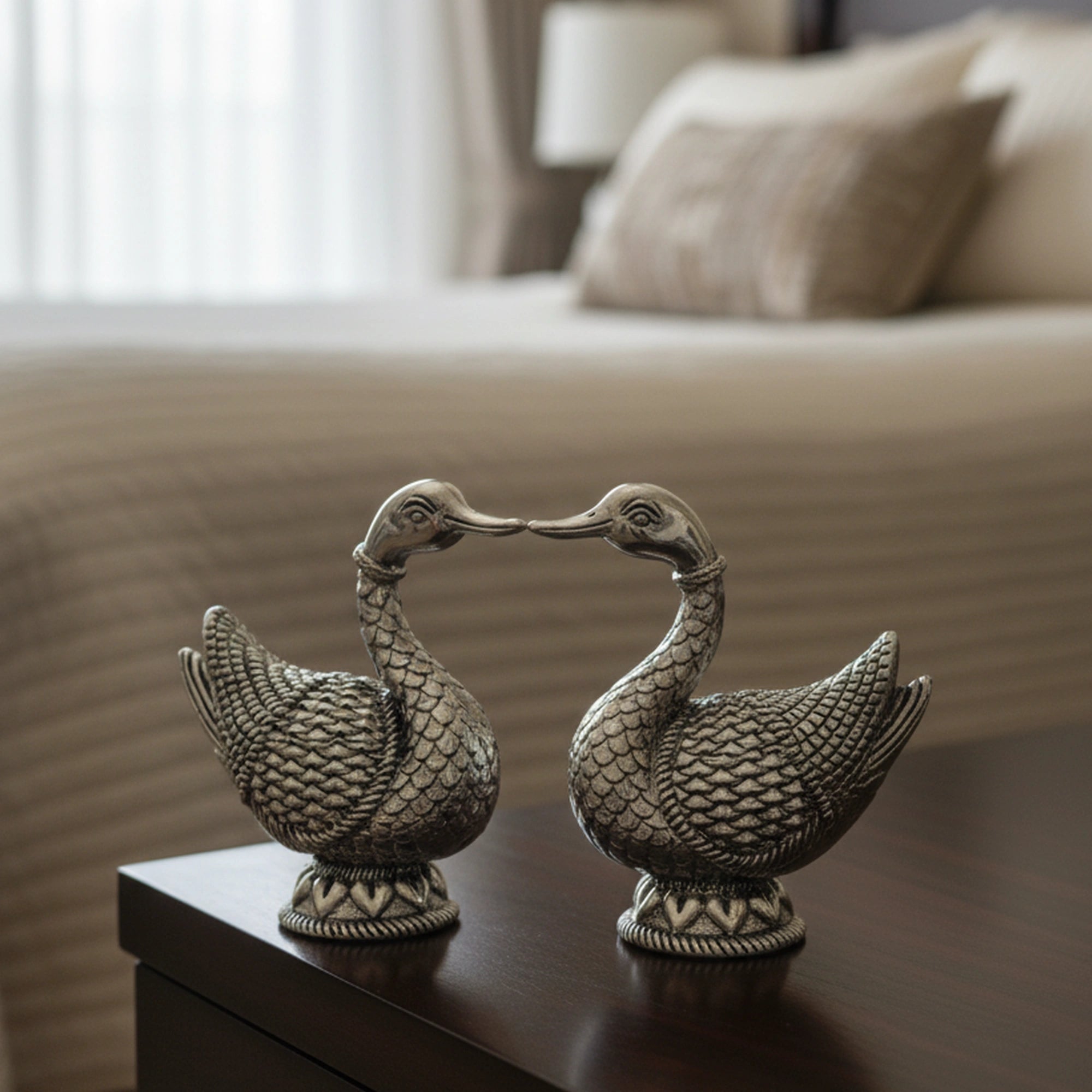 Mandarin Duck Silver-Plated Idol