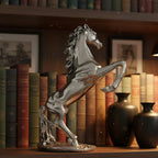 Standing Horse Statue Silver-Plated