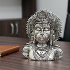 Lord Hanuman Silver-Plated Face Idol