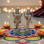 Lord Vishnu & Goddess Lakshmi Idol 999 Silver-Plated Set