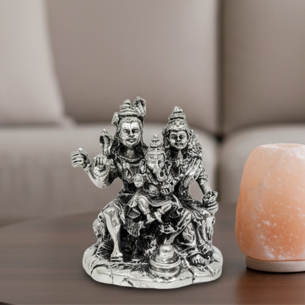 Lord Shiva Family Silver-Plated (Shiv Parivar) Idol Set