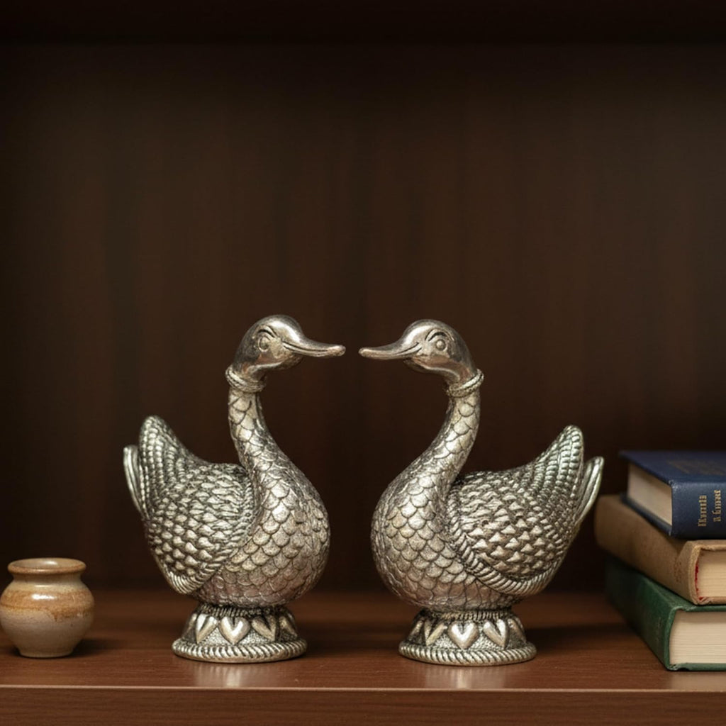 Mandarin Duck Silver-Plated Idol (4")