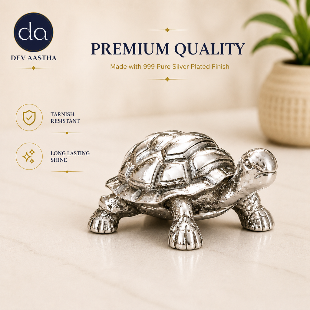 Vastu Tortoise Silver-Plated Idol