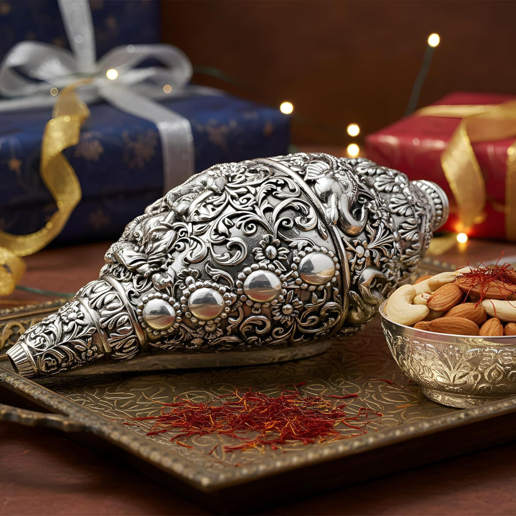 Ganesh Shankh Silver-Plated (5.2")