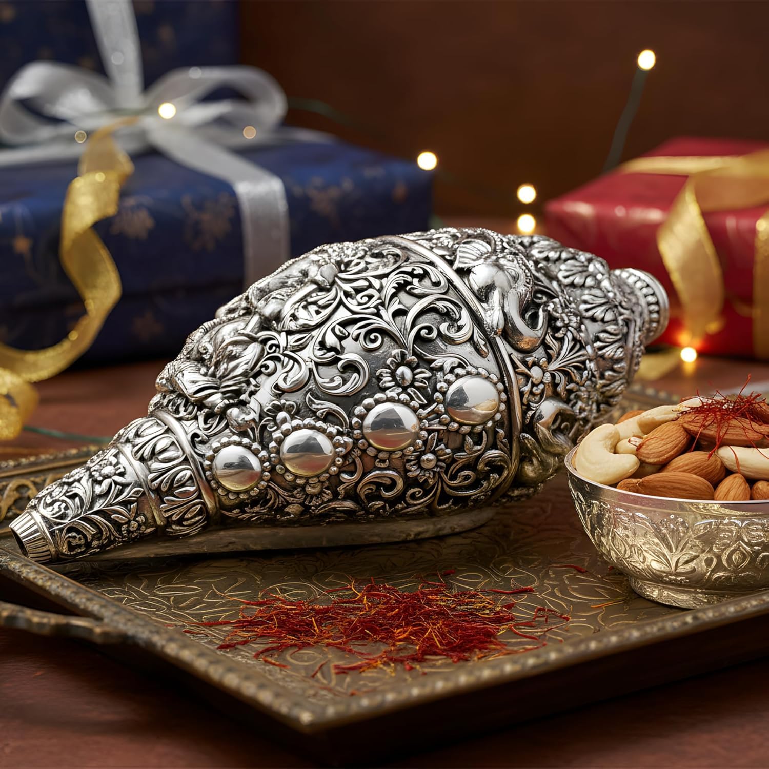 Ganesh Shankh Silver-Plated (5.2")