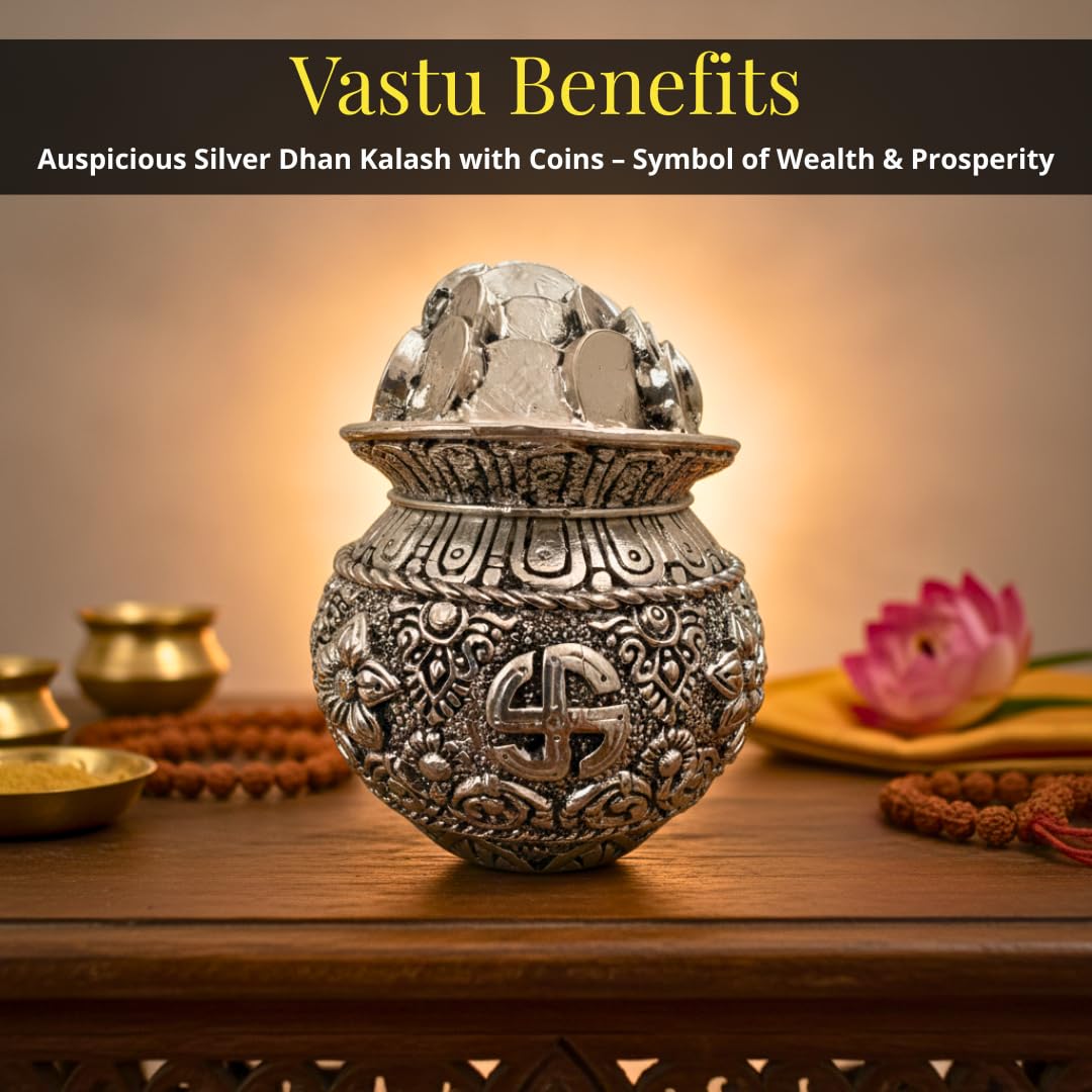 Silver Plated Kalash Khazana | 4.5 Inch