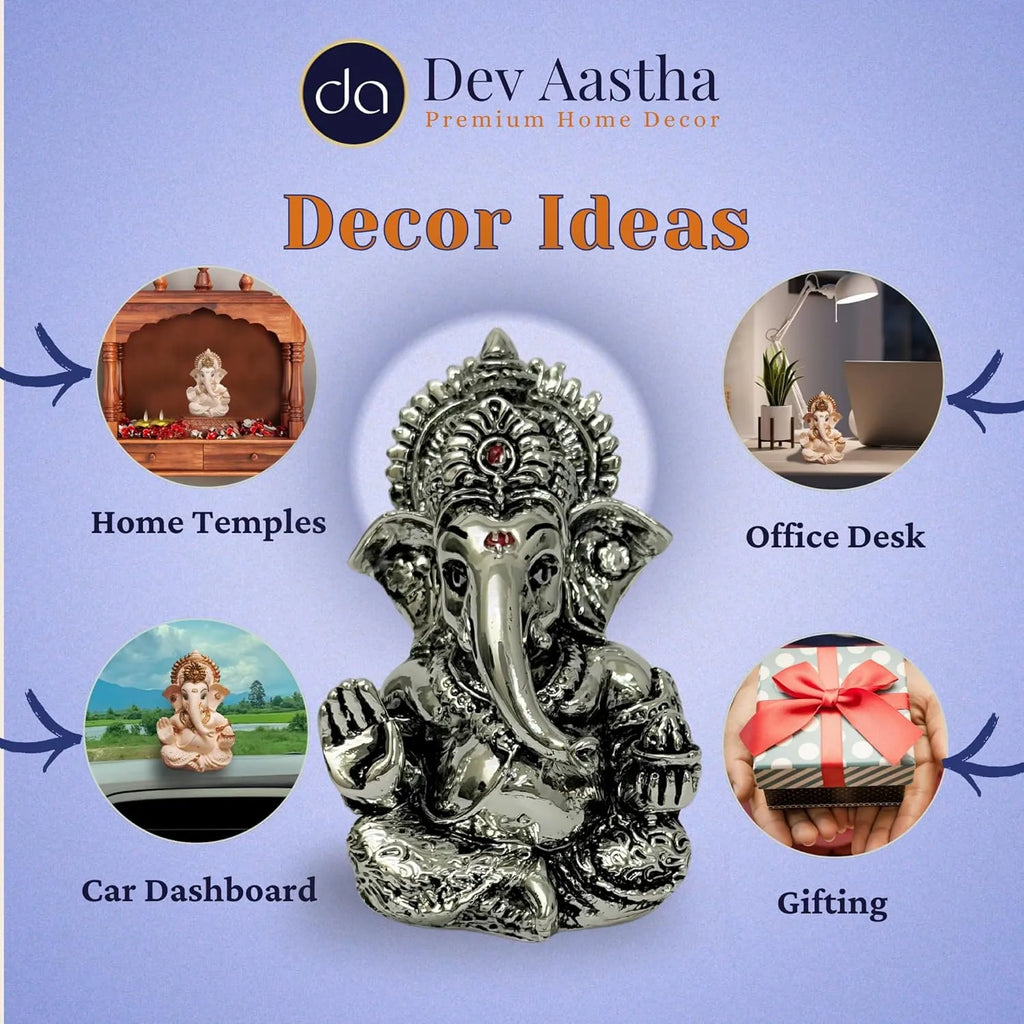 Lord Ganesha Idol – Silver-Plated