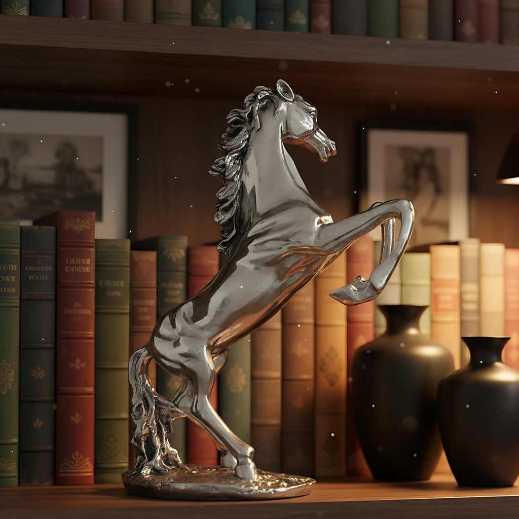 Standing Horse Silver-Plated Statue (7")