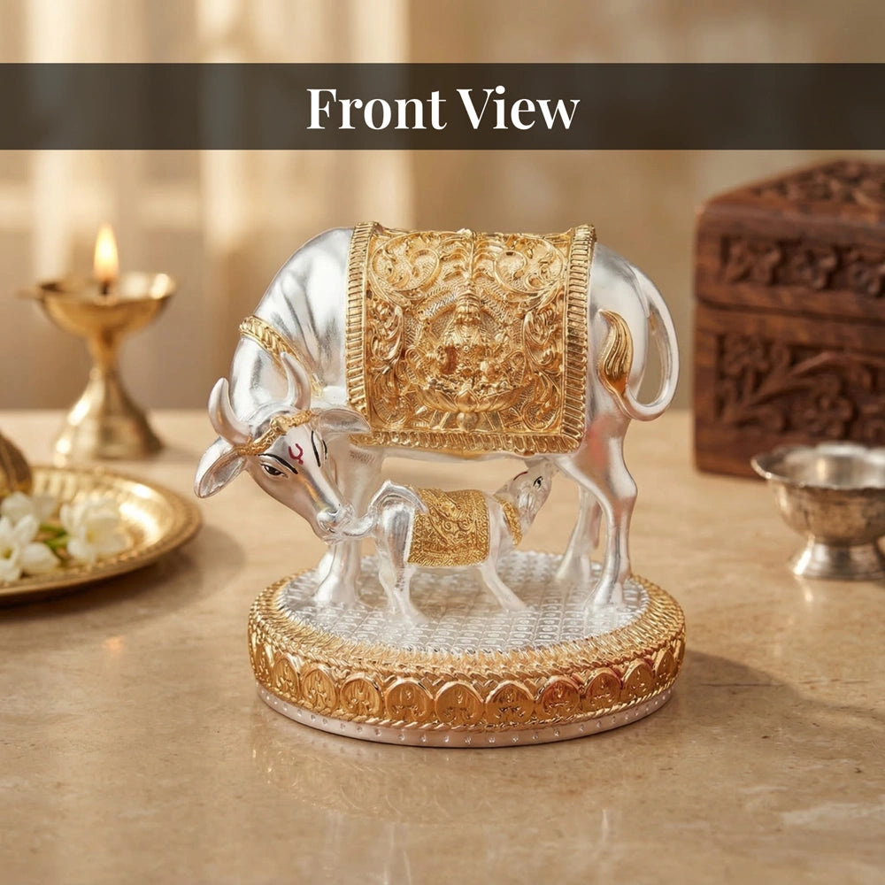 cow and calf statue for pooja