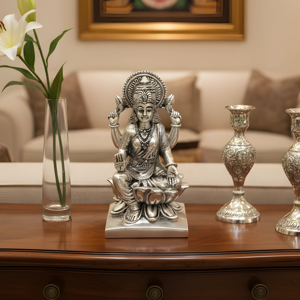 Maa Lakshmi Silver-Plated Idol