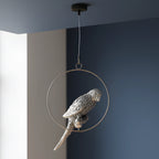 Hanging Parrot Silver-Plated Showpiece