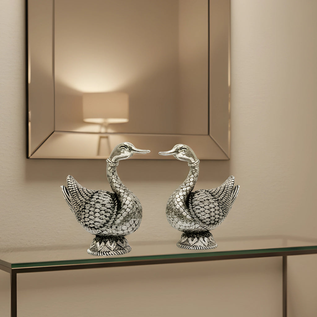 Mandarin Duck Silver-Plated Idol