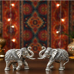 Elephant Murti Set Silver Plated