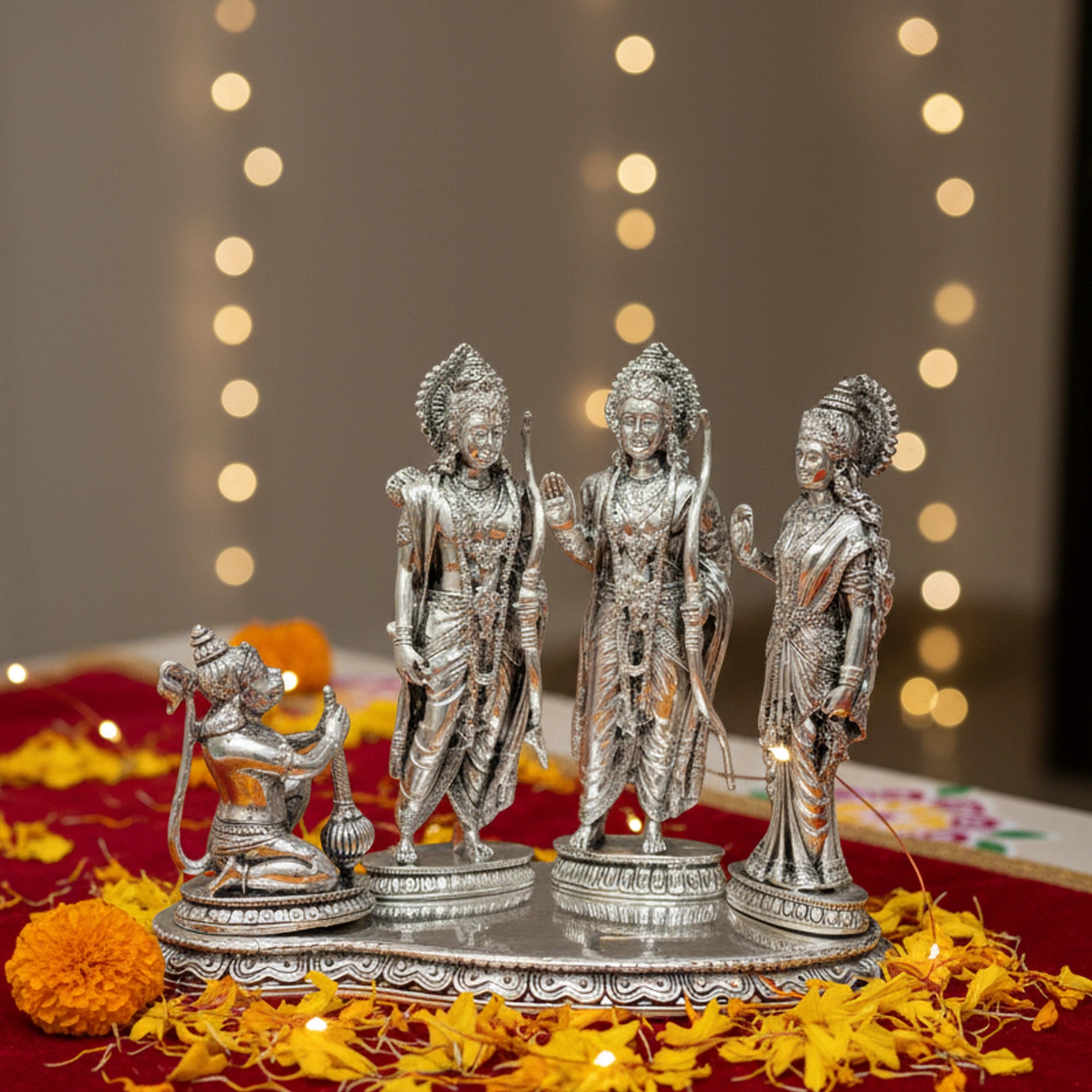 Ram Darbar Silver-Plated Idol