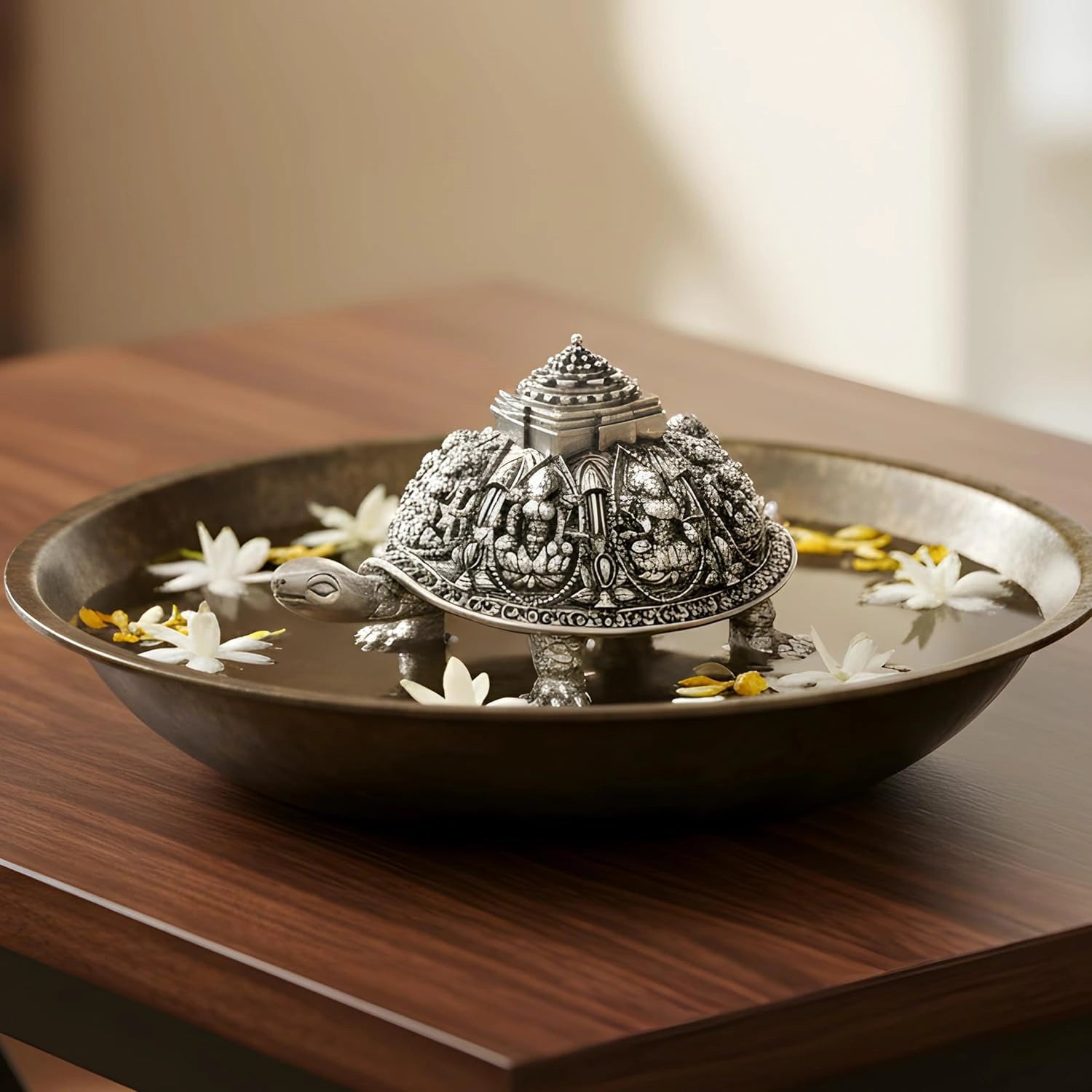 Ashta Lakshmi Tortoise Idol 999 Silver-Plated