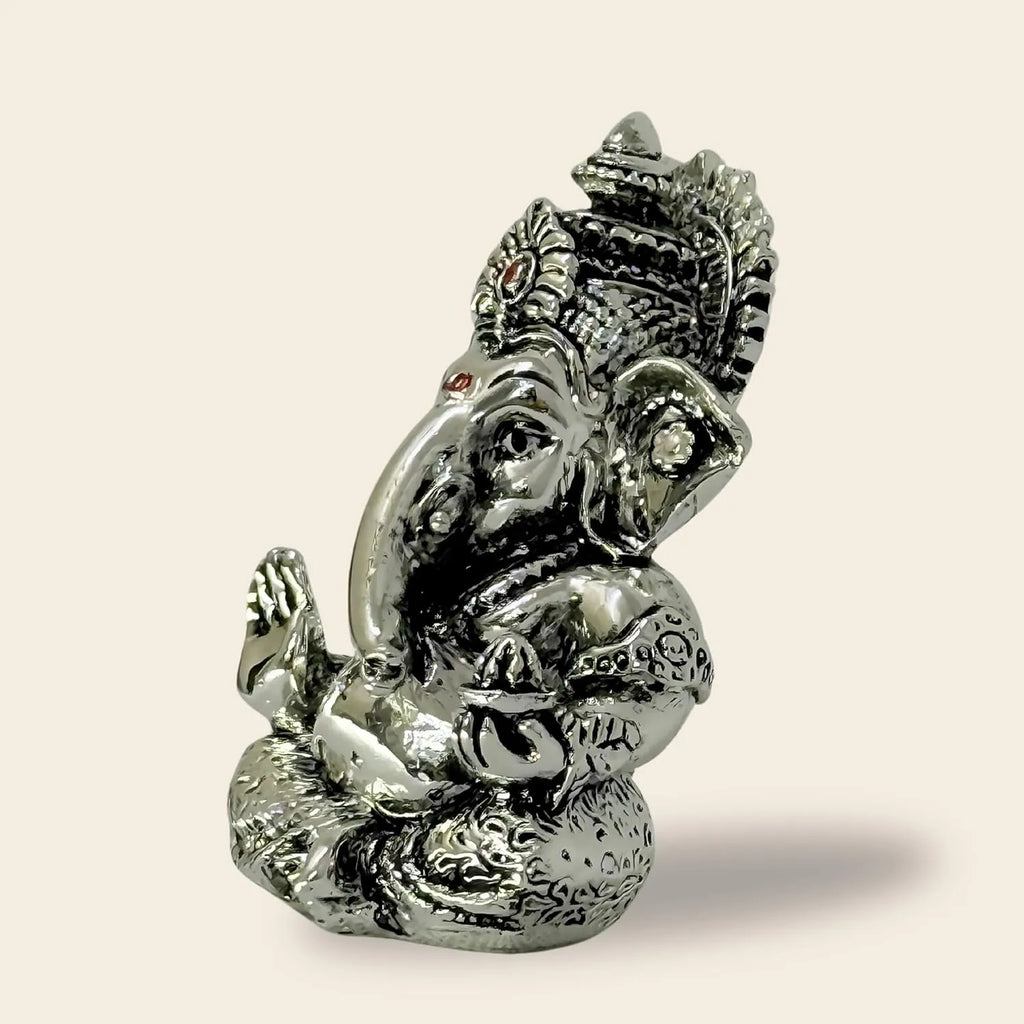 Lord Ganesha Idol – Silver-Plated