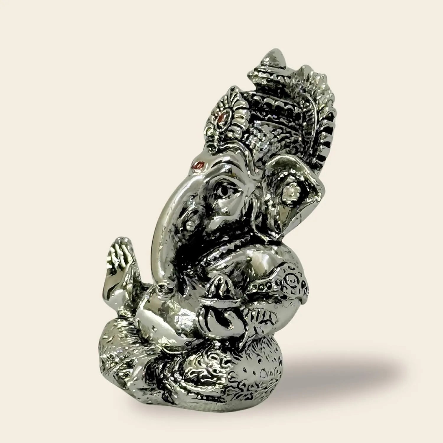 Lord Ganesha Idol – Silver-Plated