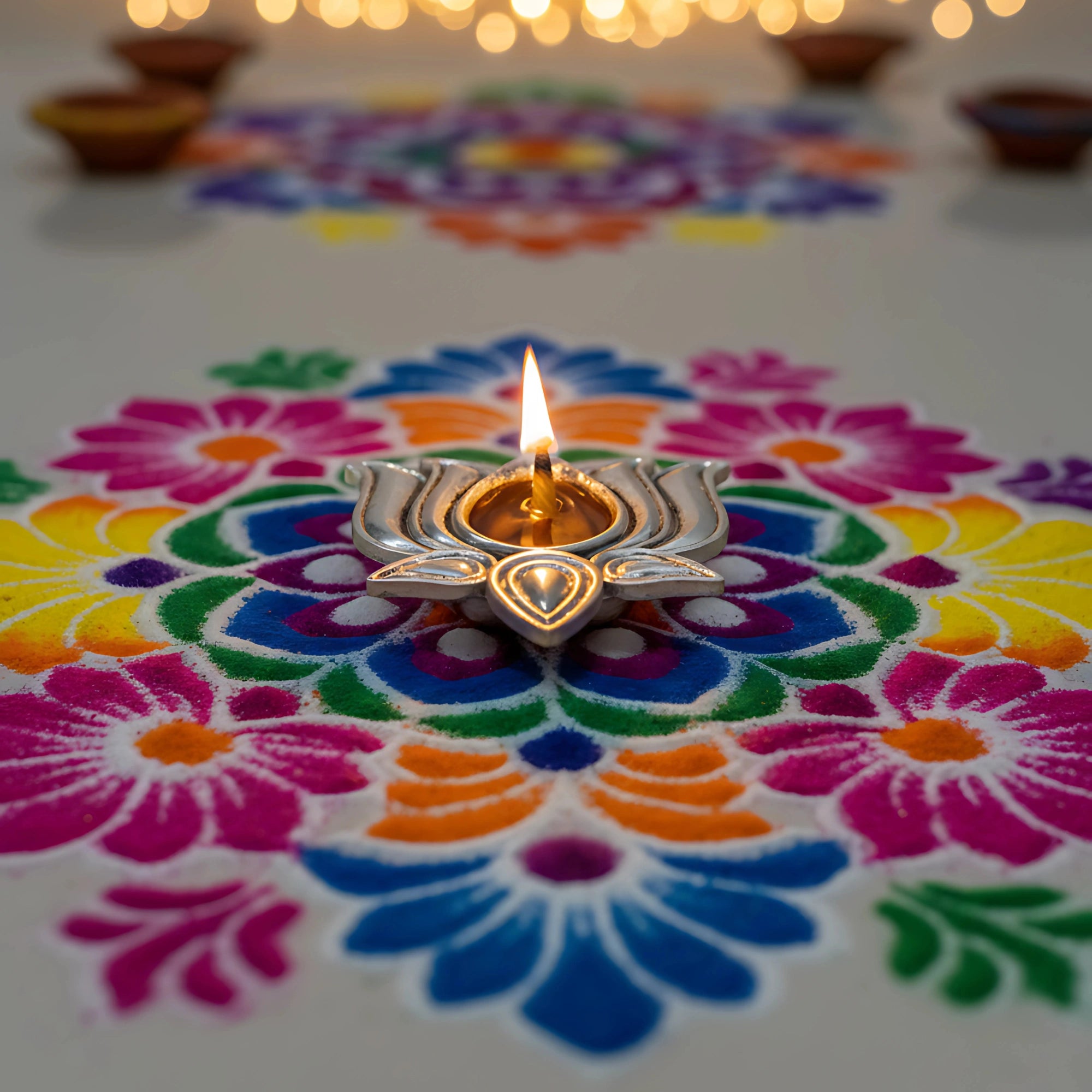 Lotus Diyas | Set of 2 Diyas |Silver Plated