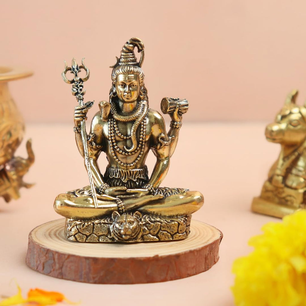 Close-up of the Shivling detailing on the Shiv Parivar idol
