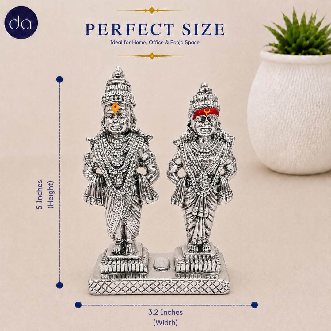 Vitthal Rukmini 5 inch idol shown from the front