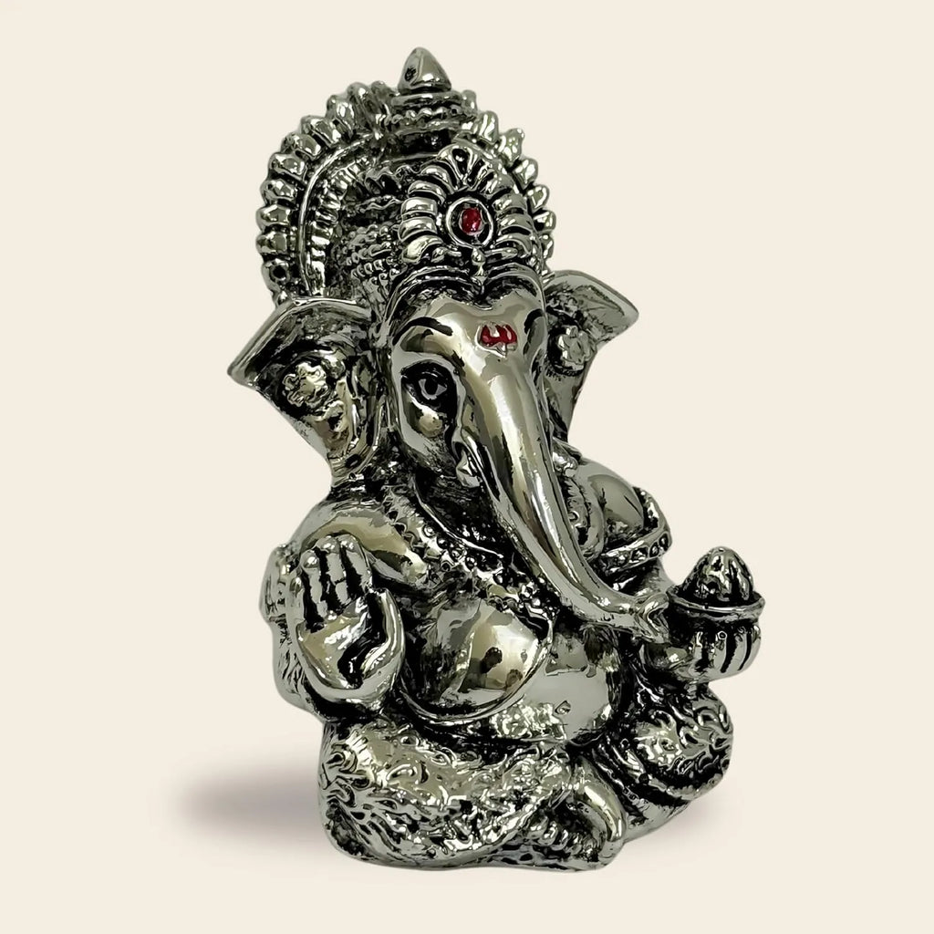 Lord Ganesha Idol – Silver-Plated