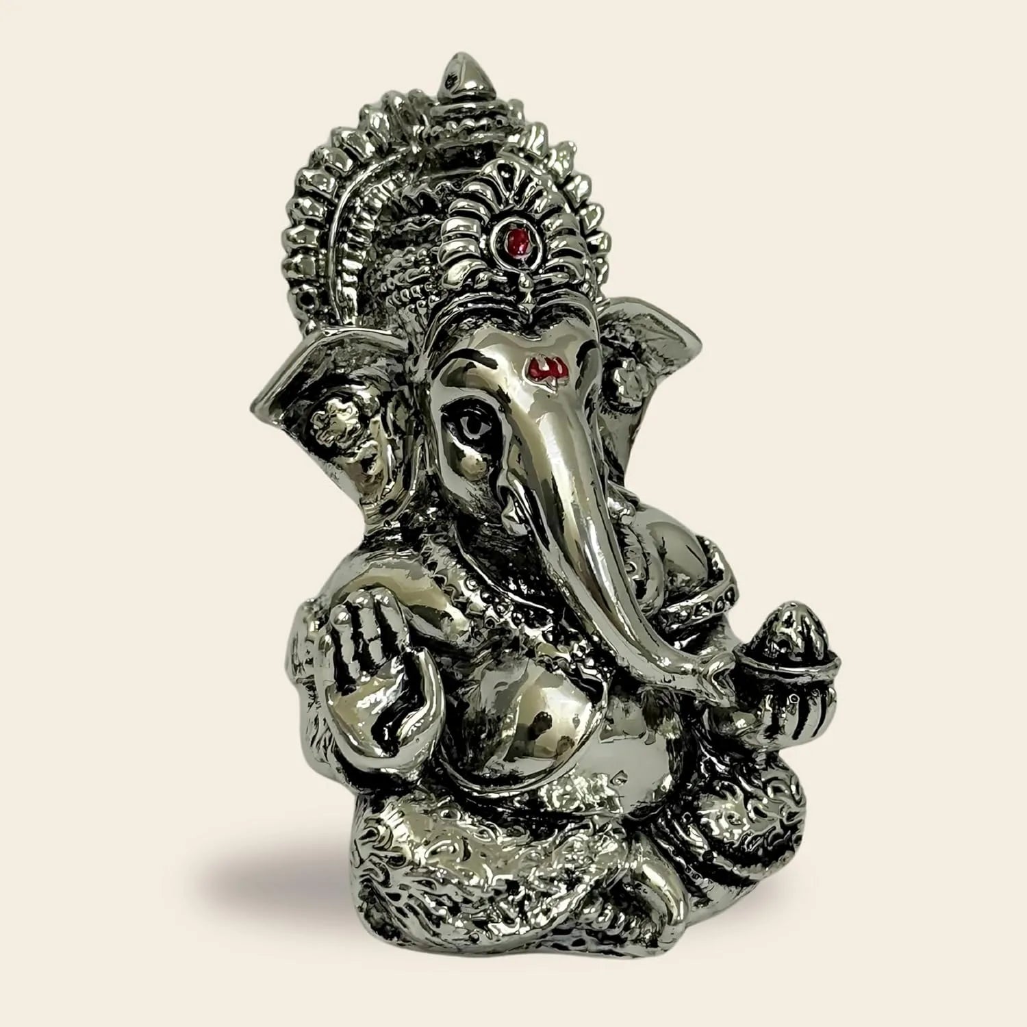 Lord Ganesha Idol – Silver-Plated