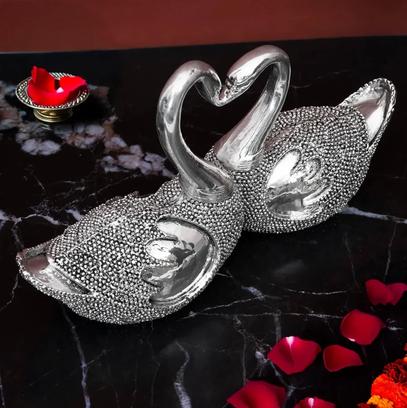 Lovebirds Pair Silver-Plated Idol (3.5")